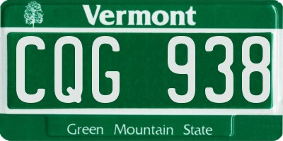 VT license plate CQG938
