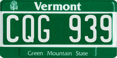 VT license plate CQG939