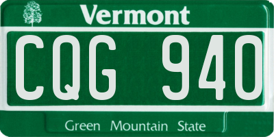 VT license plate CQG940