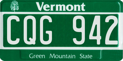 VT license plate CQG942