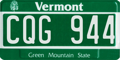 VT license plate CQG944
