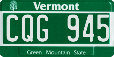 VT license plate CQG945