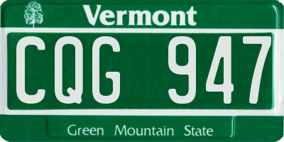 VT license plate CQG947