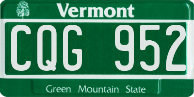 VT license plate CQG952
