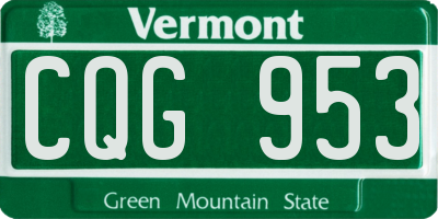 VT license plate CQG953