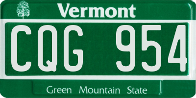 VT license plate CQG954