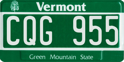 VT license plate CQG955