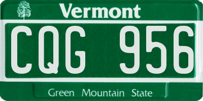 VT license plate CQG956