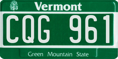 VT license plate CQG961