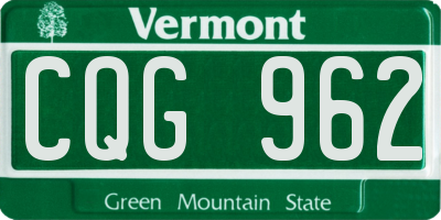 VT license plate CQG962