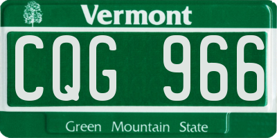 VT license plate CQG966