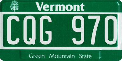VT license plate CQG970