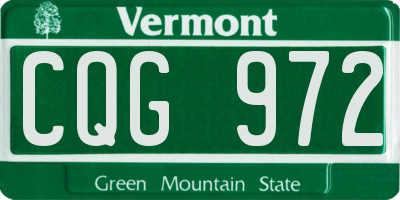 VT license plate CQG972