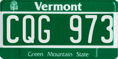 VT license plate CQG973