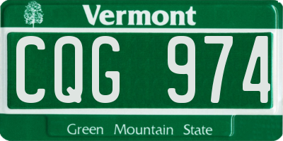 VT license plate CQG974