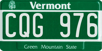 VT license plate CQG976