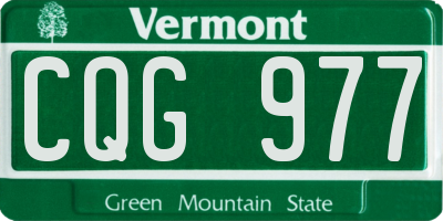 VT license plate CQG977