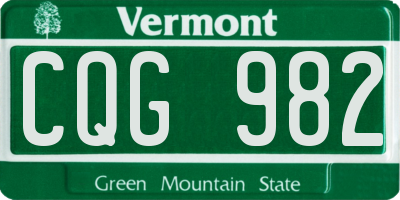 VT license plate CQG982