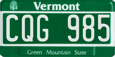 VT license plate CQG985