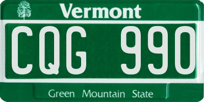 VT license plate CQG990