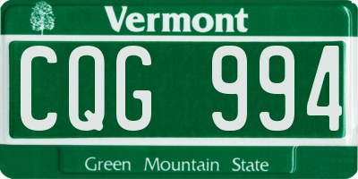 VT license plate CQG994
