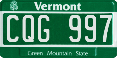 VT license plate CQG997