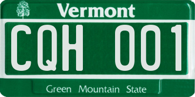 VT license plate CQH001