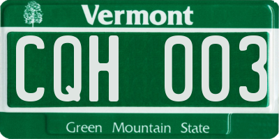 VT license plate CQH003
