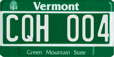 VT license plate CQH004