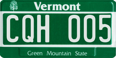 VT license plate CQH005