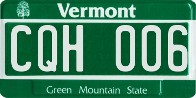VT license plate CQH006