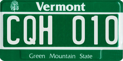 VT license plate CQH010