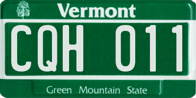 VT license plate CQH011
