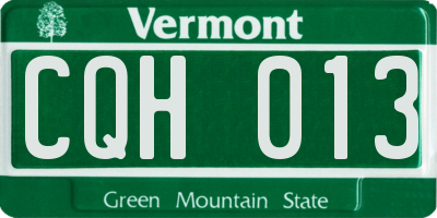 VT license plate CQH013