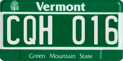 VT license plate CQH016