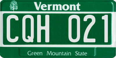 VT license plate CQH021