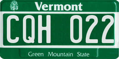 VT license plate CQH022