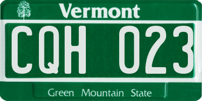 VT license plate CQH023