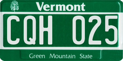 VT license plate CQH025