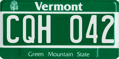VT license plate CQH042