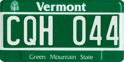 VT license plate CQH044