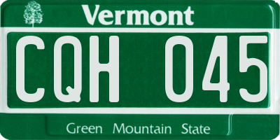 VT license plate CQH045