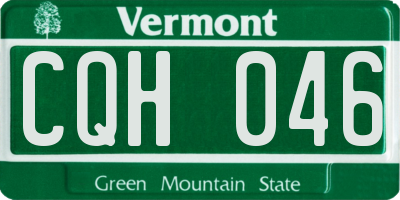 VT license plate CQH046