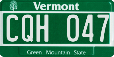 VT license plate CQH047