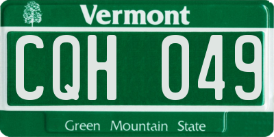 VT license plate CQH049