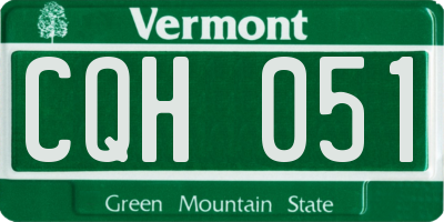 VT license plate CQH051