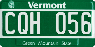 VT license plate CQH056