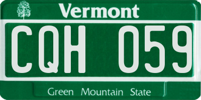 VT license plate CQH059