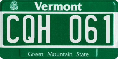 VT license plate CQH061