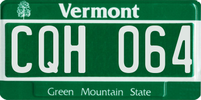 VT license plate CQH064